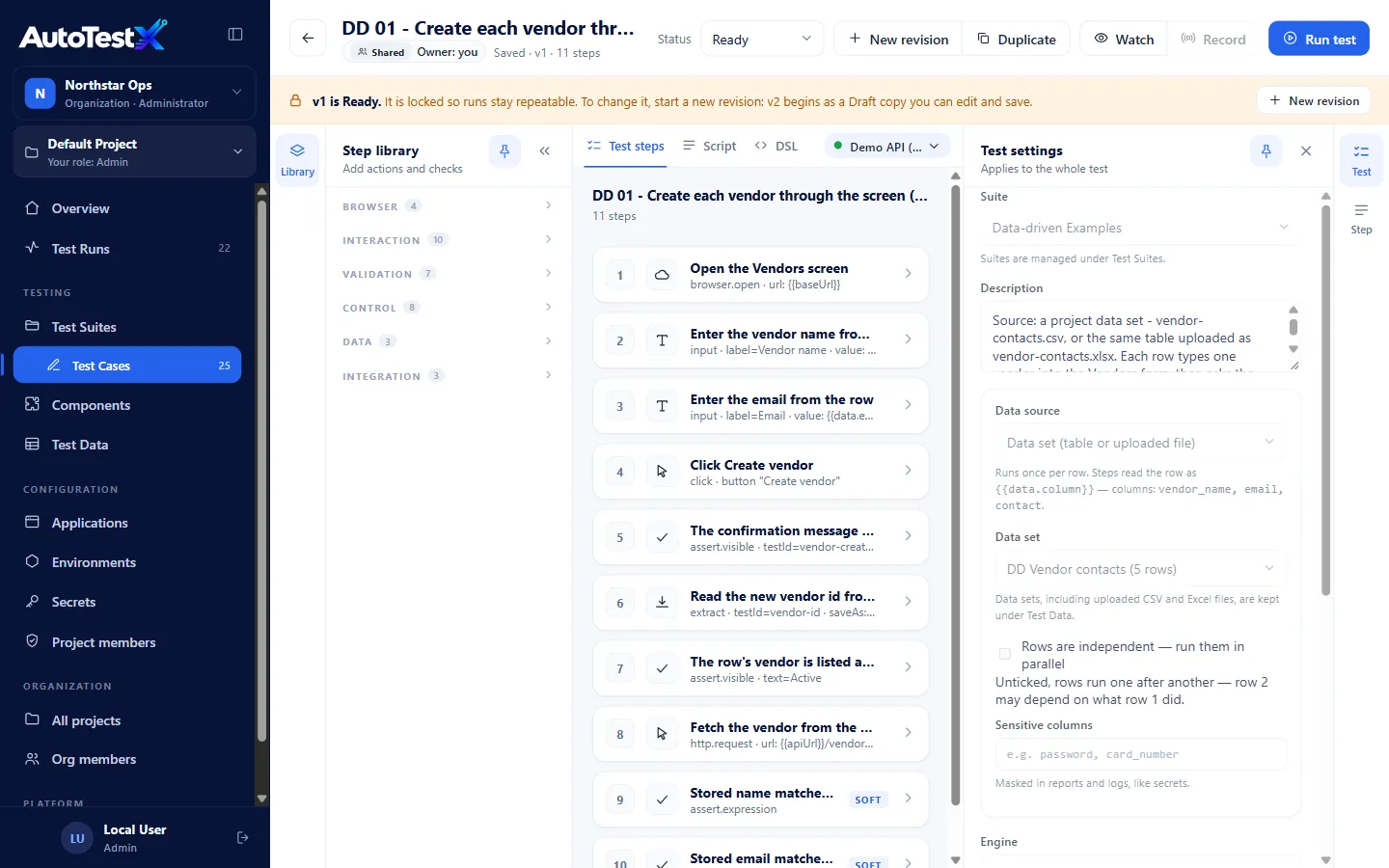 Data source settings