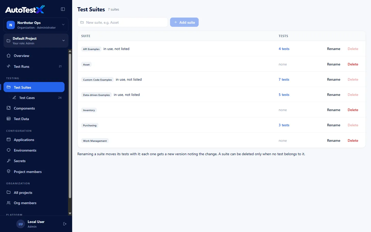 Test suites